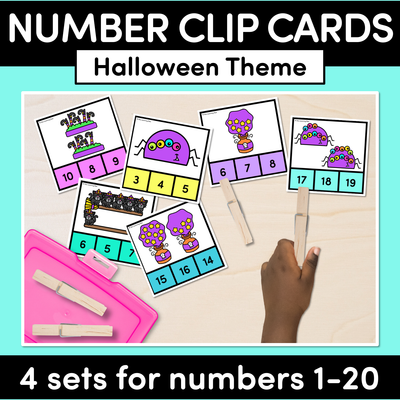 Halloween Number Clip Cards: 1-20