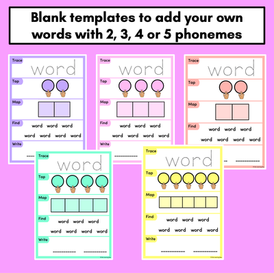 HEART WORD MAPPING MATS - High-Frequency Words - Editable Templates