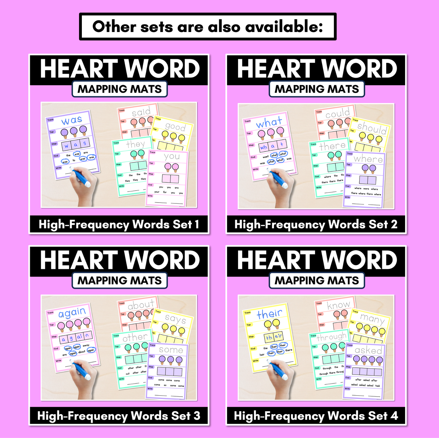 HEART WORD MAPPING MATS - High-Frequency Words - Editable Templates