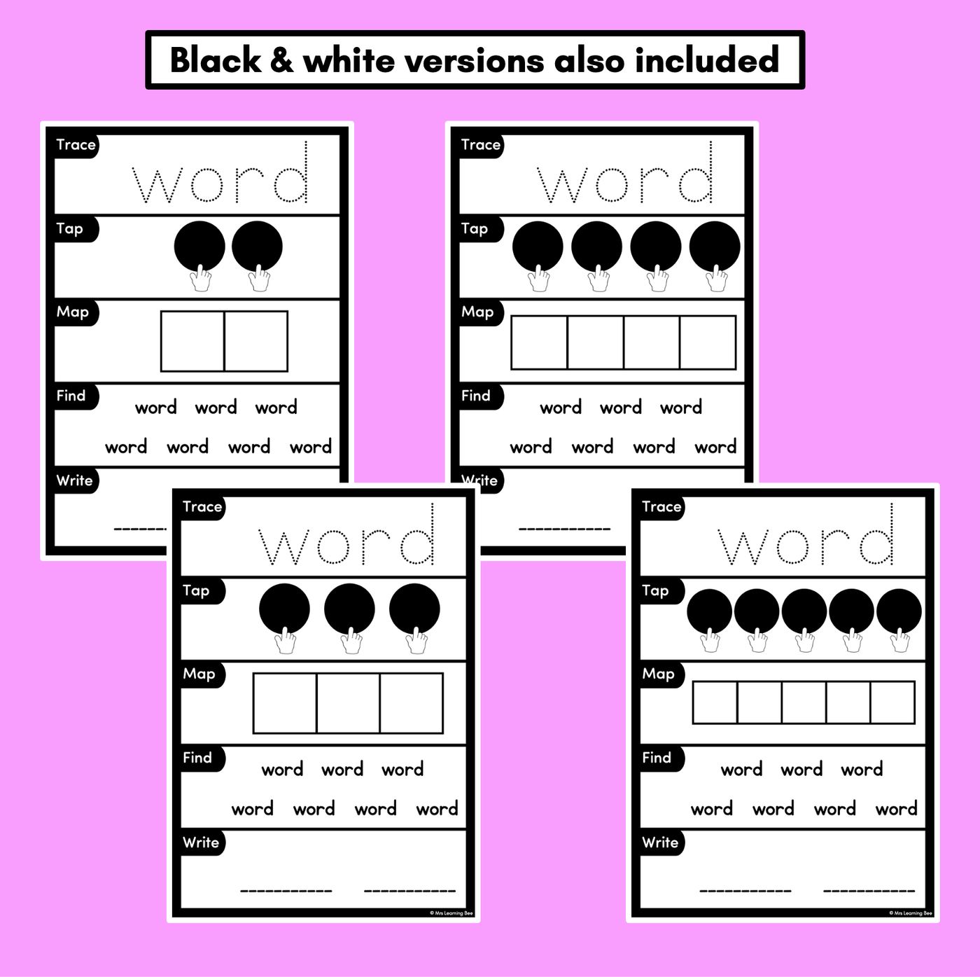 HEART WORD MAPPING MATS - High-Frequency Words - Editable Templates