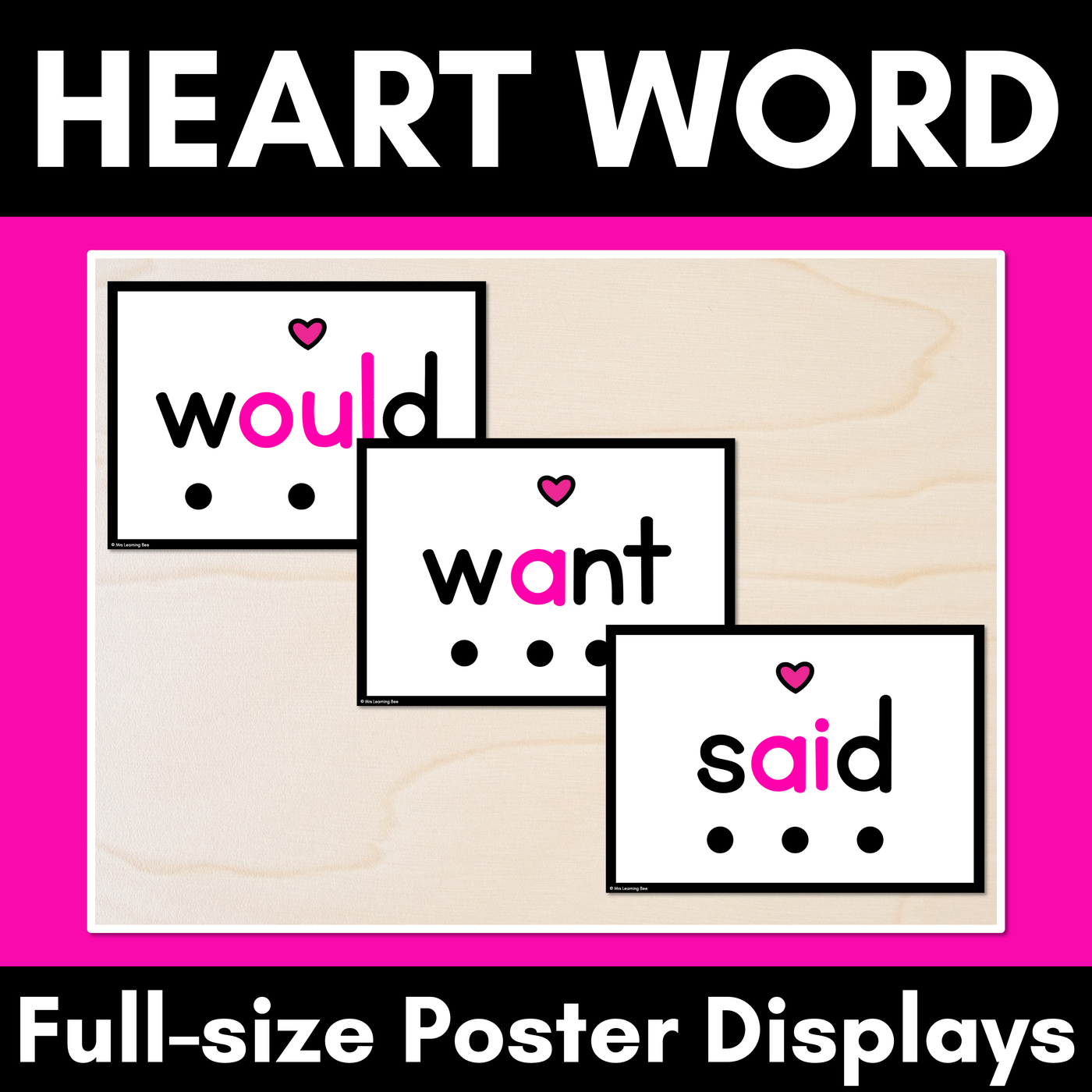 Heart Word Full-Size Posters