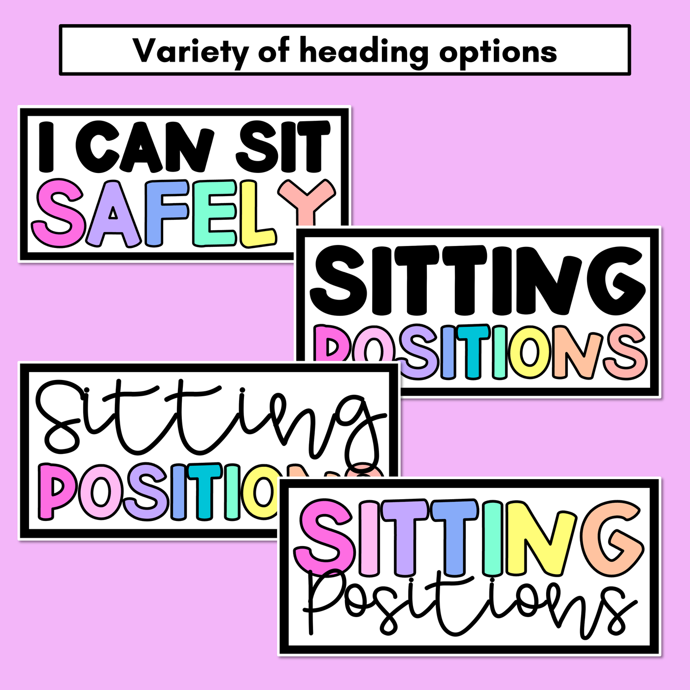 Inclusive Sitting Posters & Display - Circular Rainbow Design