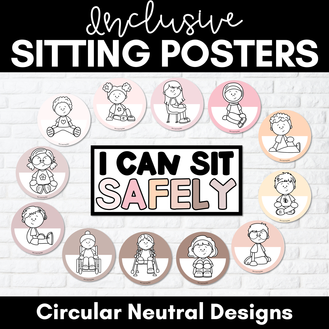 Inclusive Sitting Posters & Display - Circular Neutral Design
