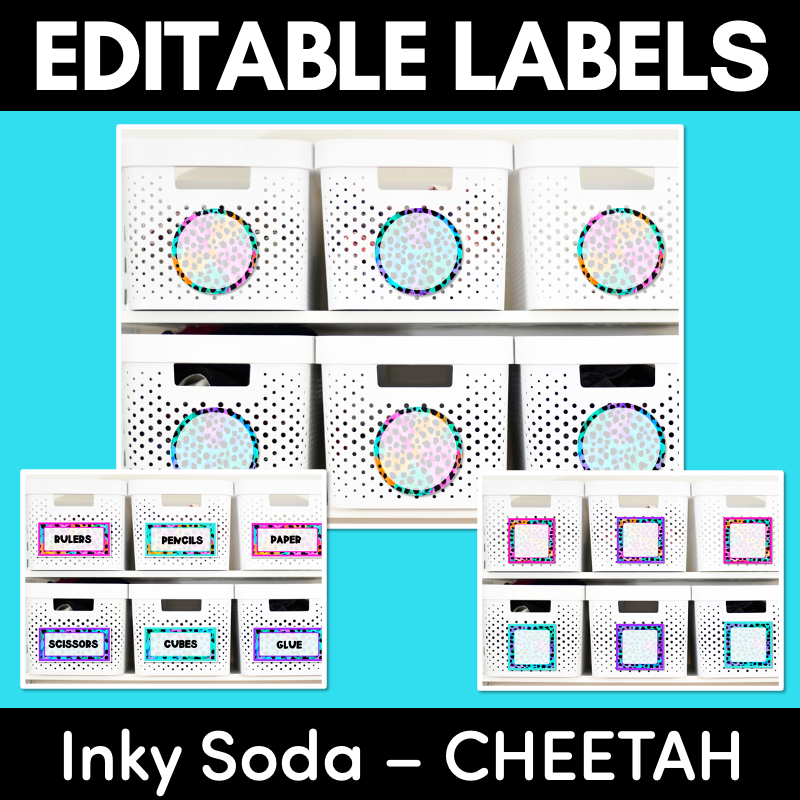 EDITABLE LABELS - Inky Soda CHEETAH Collection