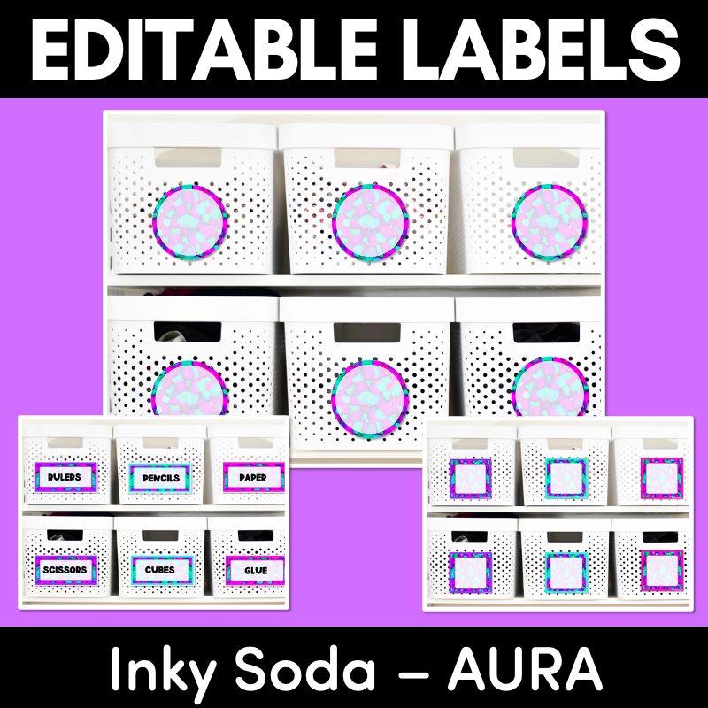 EDITABLE LABELS - Inky Soda AURA Collection