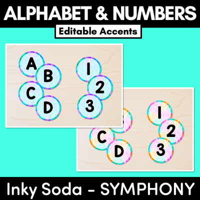 EDITABLE ACCENTS - Alphabet & Numbers - Inky Soda SYMPHONY Collection