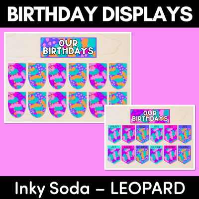 BIRTHDAYS DISPLAYS - Inky Soda LEOPARD Collection