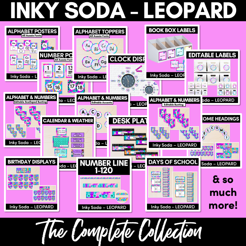 EDITABLE LABELS - Inky Soda LEOPARD Collection