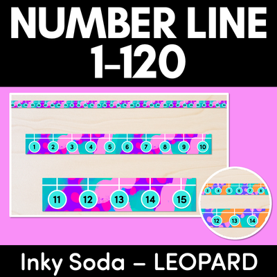 NUMBER LINE DISPLAY - Inky Soda LEOPARD Collection