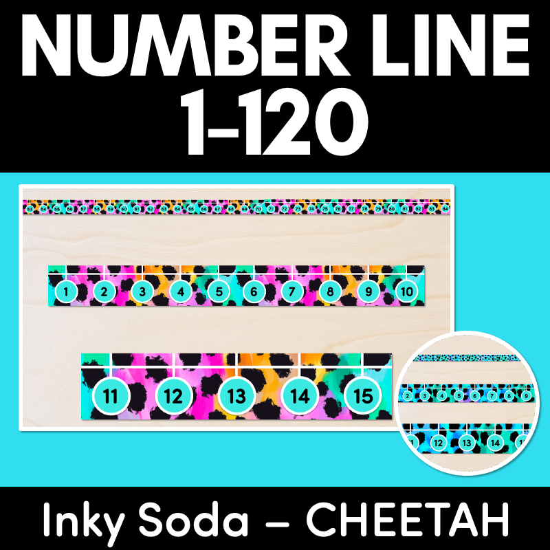 NUMBER LINE DISPLAY - Inky Soda CHEETAH Collection