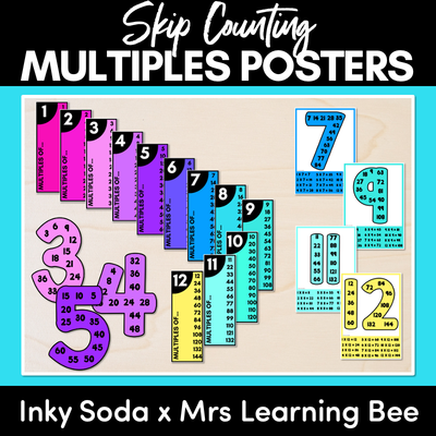 MULTIPLES & SKIP COUNTING POSTERS - Inky Soda Collection
