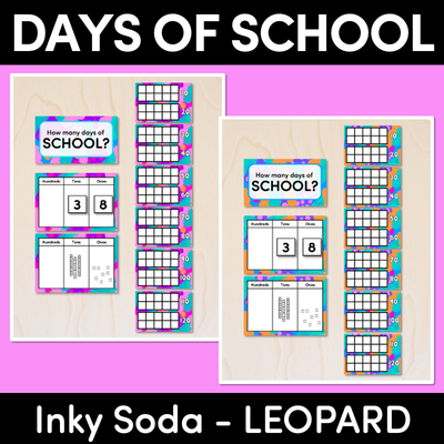 DAYS OF SCHOOL DISPLAY - Inky Soda LEOPARD Collection