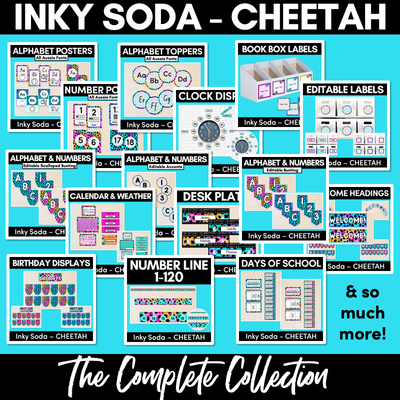 ALPHABET TOPPERS - Inky Soda CHEETAH Collection