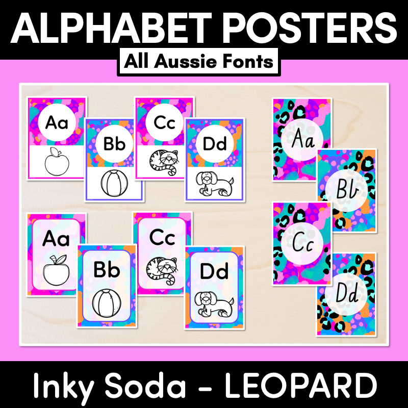 ALPHABET POSTERS - Inky Soda LEOPARD Collection