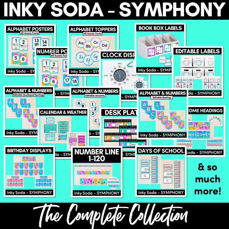 EDITABLE ACCENTS - Alphabet & Numbers - Inky Soda SYMPHONY Collection