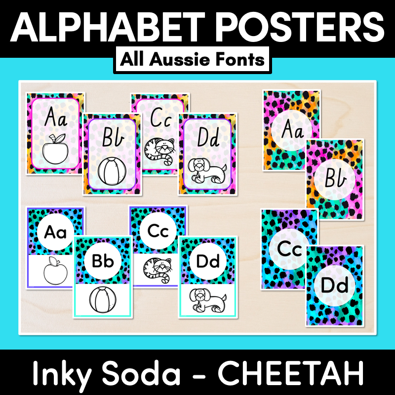 ALPHABET POSTERS - Inky Soda CHEETAH Collection