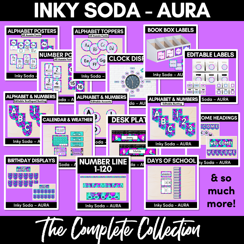 ALPHABET TOPPERS - Inky Soda AURA Collection