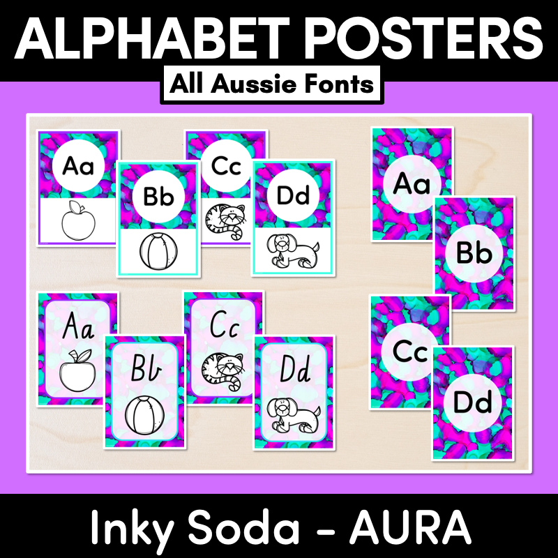 ALPHABET POSTERS - Inky Soda AURA Collection