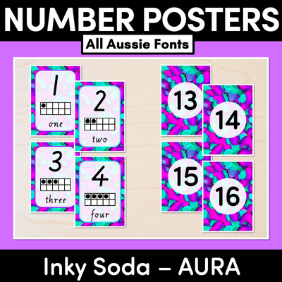 NUMBER POSTERS - Inky Soda AURA Collection
