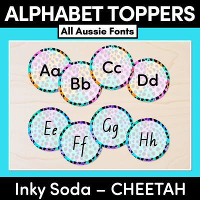 ALPHABET TOPPERS - Inky Soda CHEETAH Collection