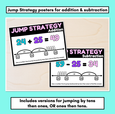 Jump Strategy Addition & Subtraction - Posters & Student Display Templates