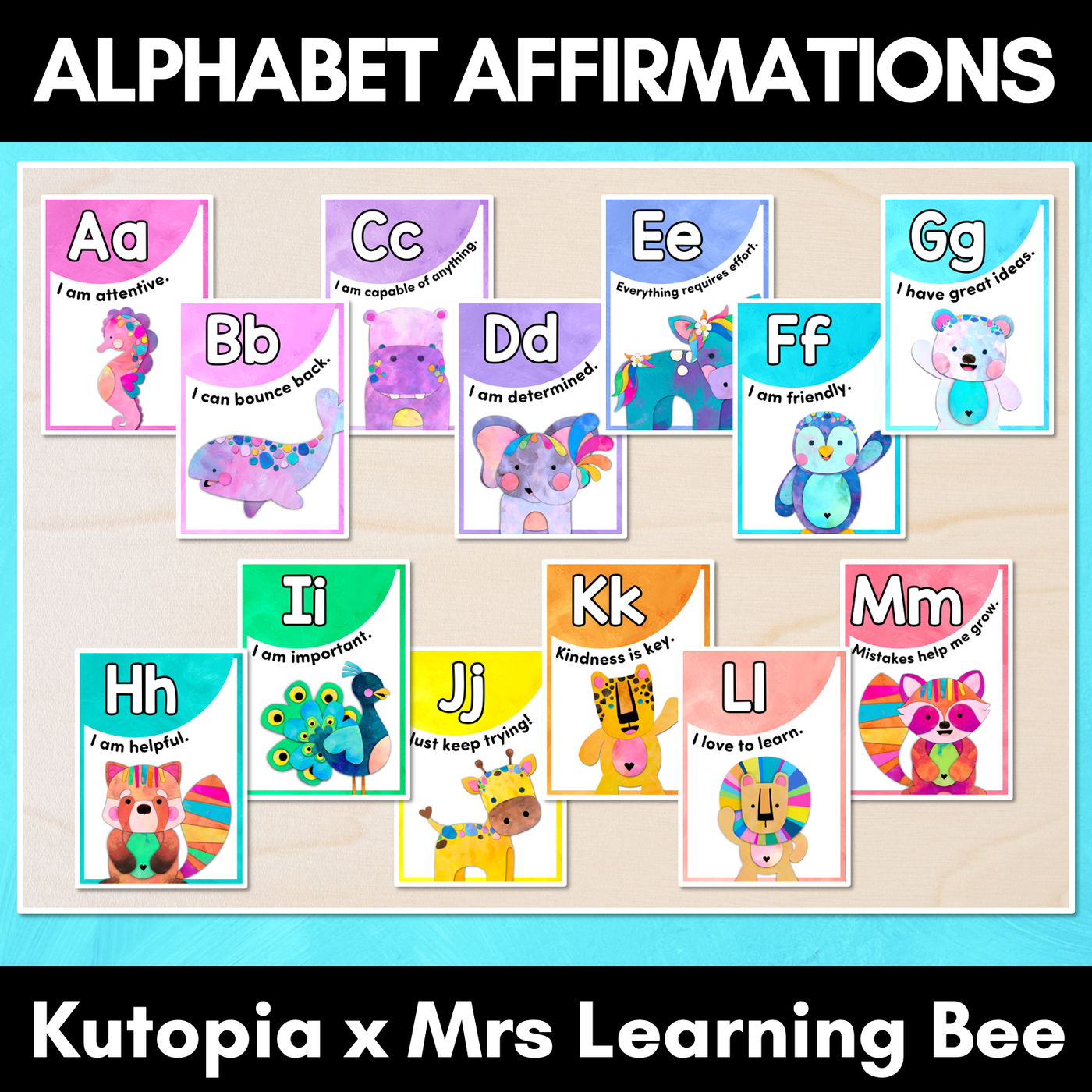 Alphabet Affirmation Posters - The Kutopia Collection