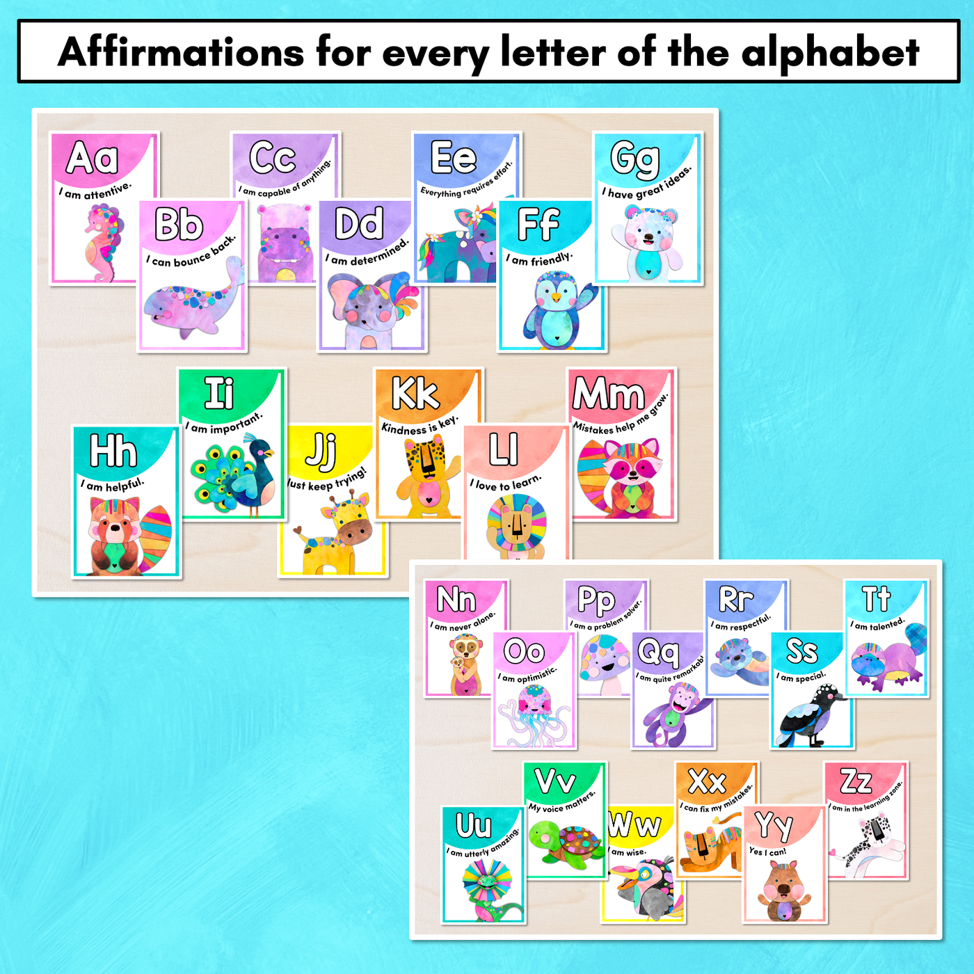 Alphabet Affirmation Posters - The Kutopia Collection