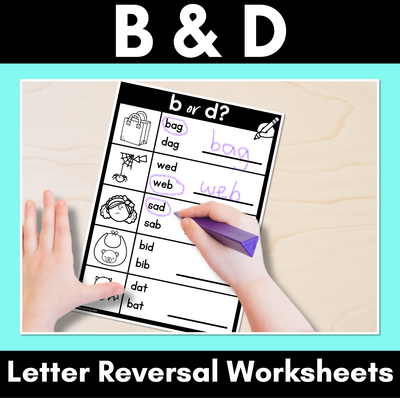 Letter Reversal Worksheets for b and d