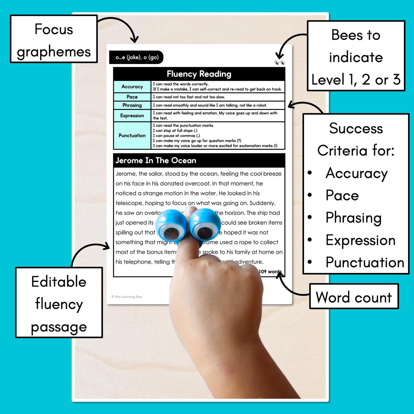 Editable Differentiated Decodable Fluency Texts - o_e (joke), o (go)