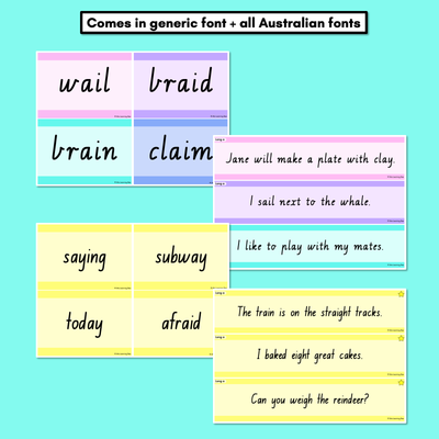 Long Vowel A Decodable Words and Sentence Cards