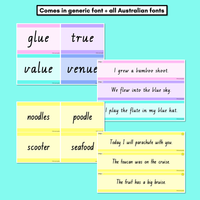 Long Vowel U Decodable Words and Sentence Cards