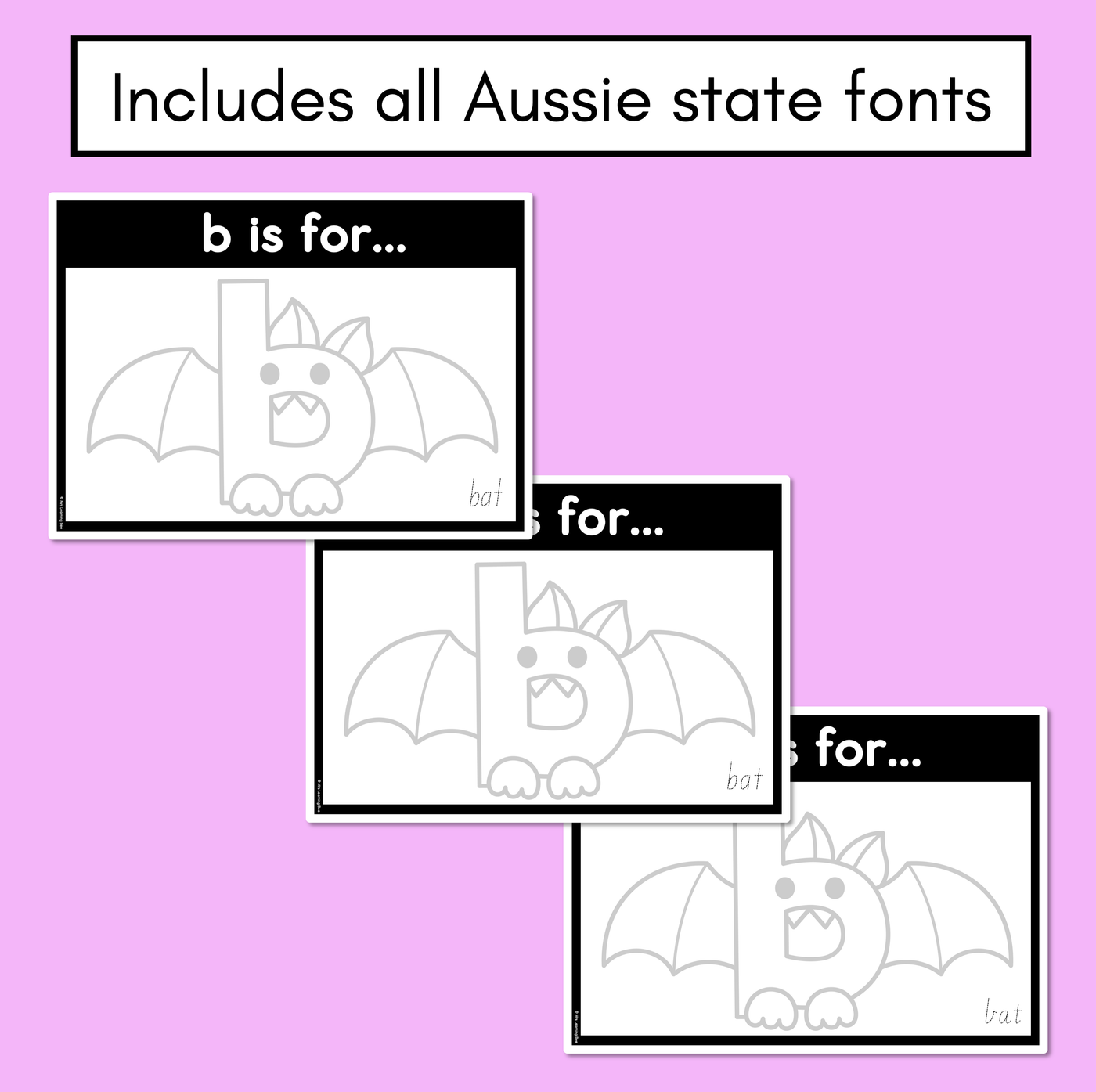 Beginning Sound Crafts - LOWERCASE Letter B - B is for Bat