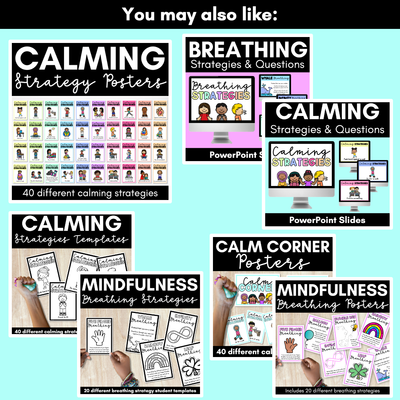 Rainbow Breathing Exercises for Kids - Mindful Breathing Strategies Posters