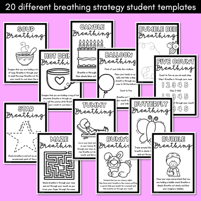 Mindful Breathing Exercises for Kids - Breathing Strategies Student Templates