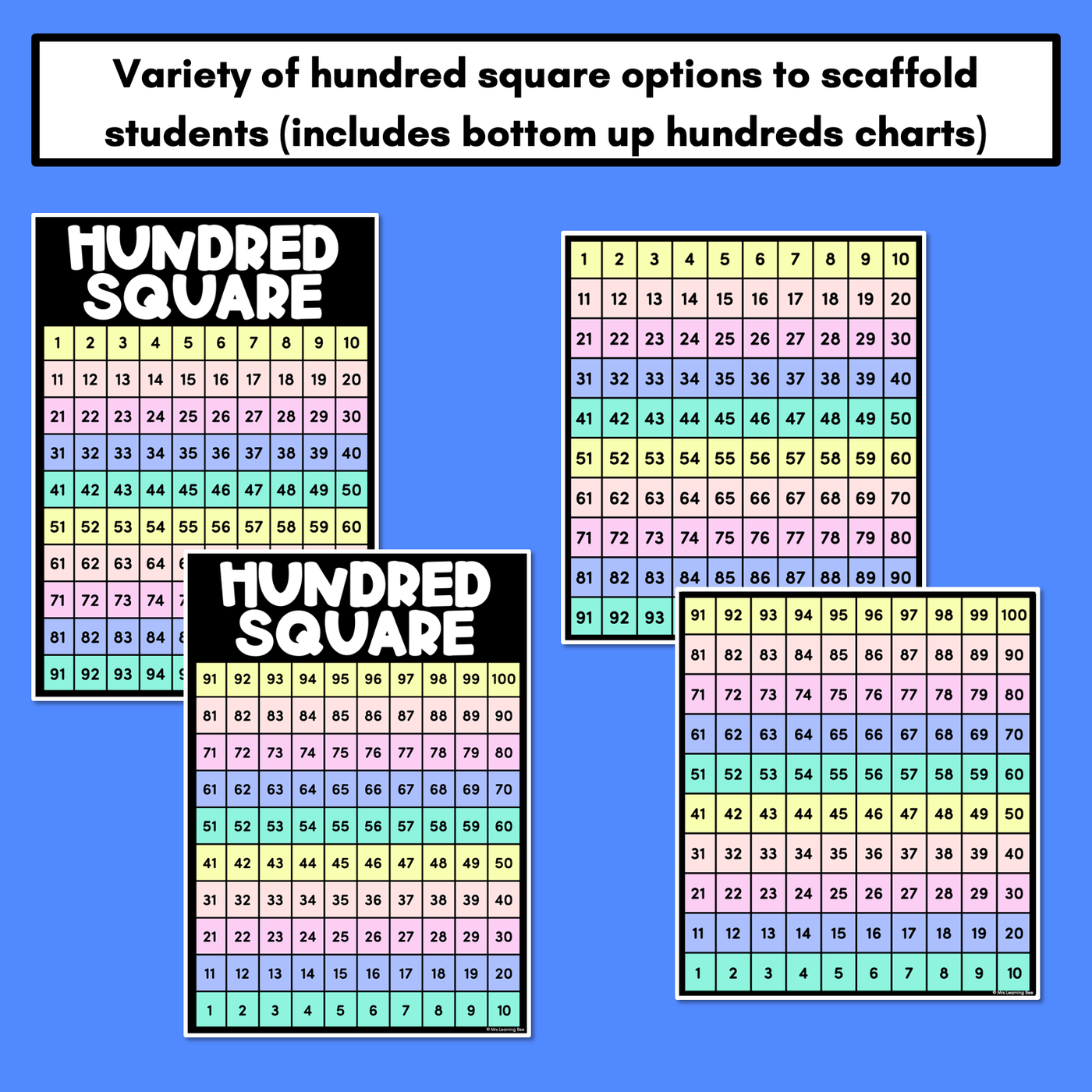 Missing Numbers Before & After, Ten More or Less - Hundred Square Task Cards