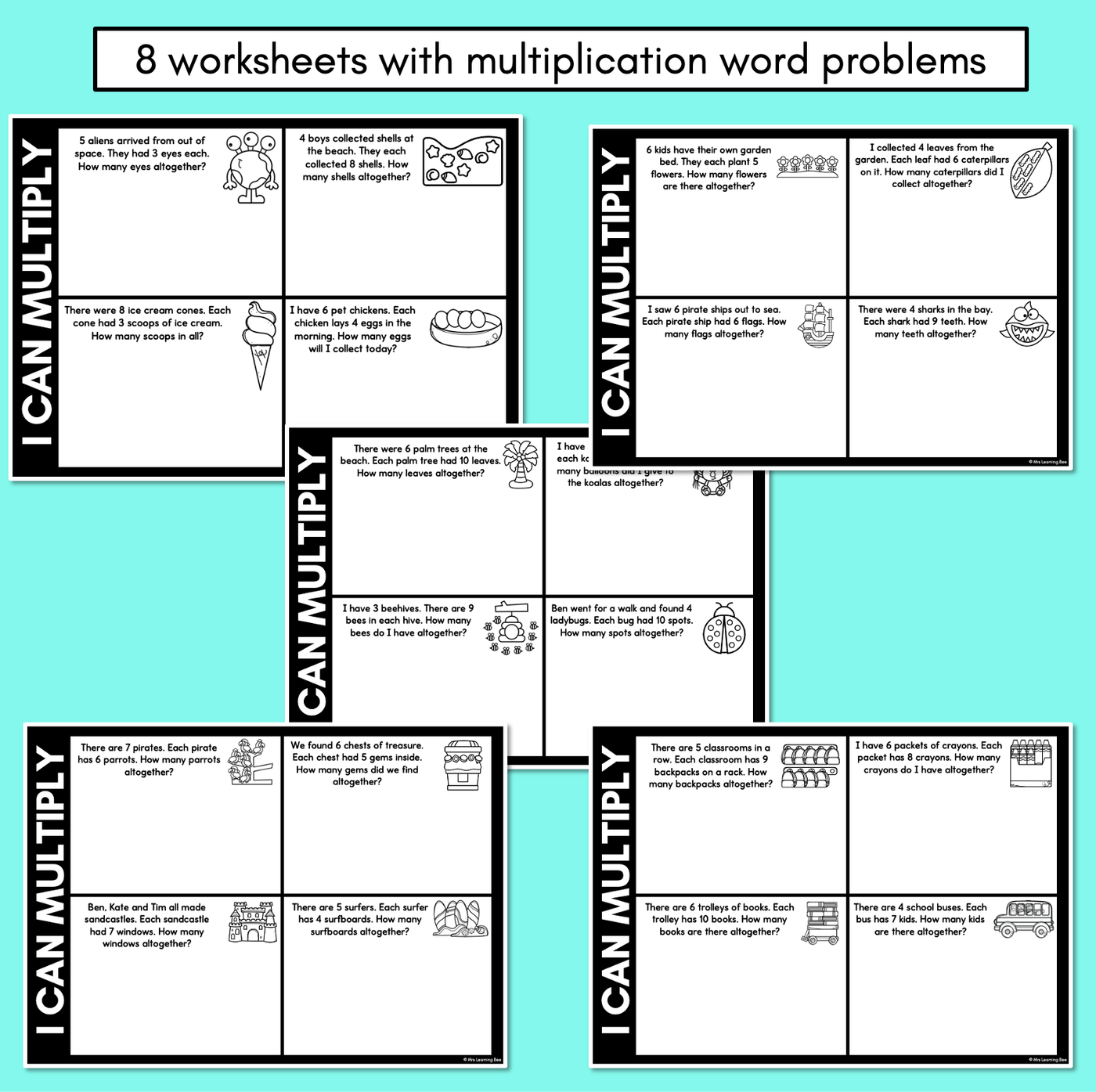 Multiplication Word Problem Worksheets