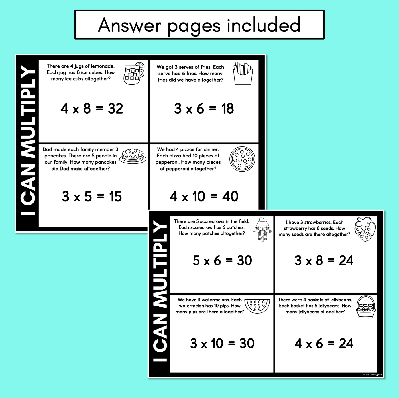 Multiplication Word Problem Worksheets