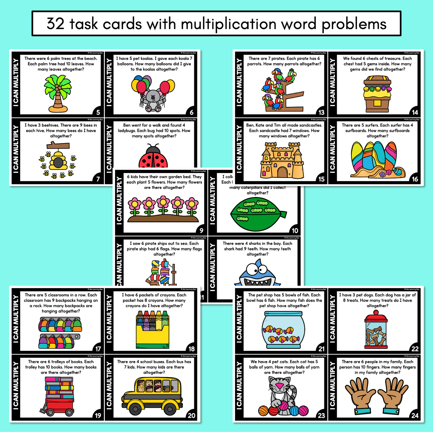 Multiplication Word Problem Task Cards