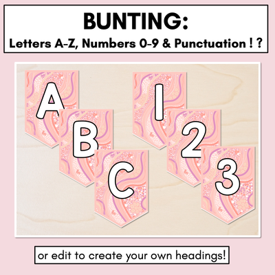 Alphabet & Numbers Editable Bunting & Accents - Muthi Tidda - Tully