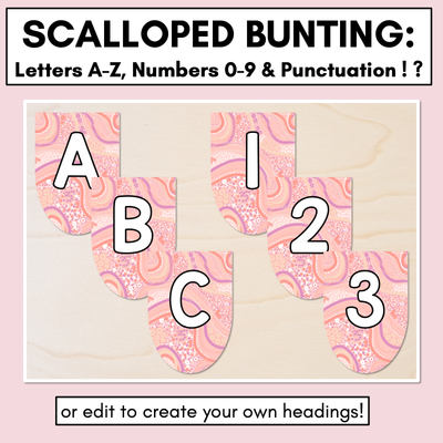 Alphabet & Numbers Editable Bunting & Accents - Muthi Tidda - Tully