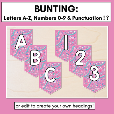 Alphabet & Numbers Editable Bunting & Accents - Muthi Tidda - Embrace Her Power