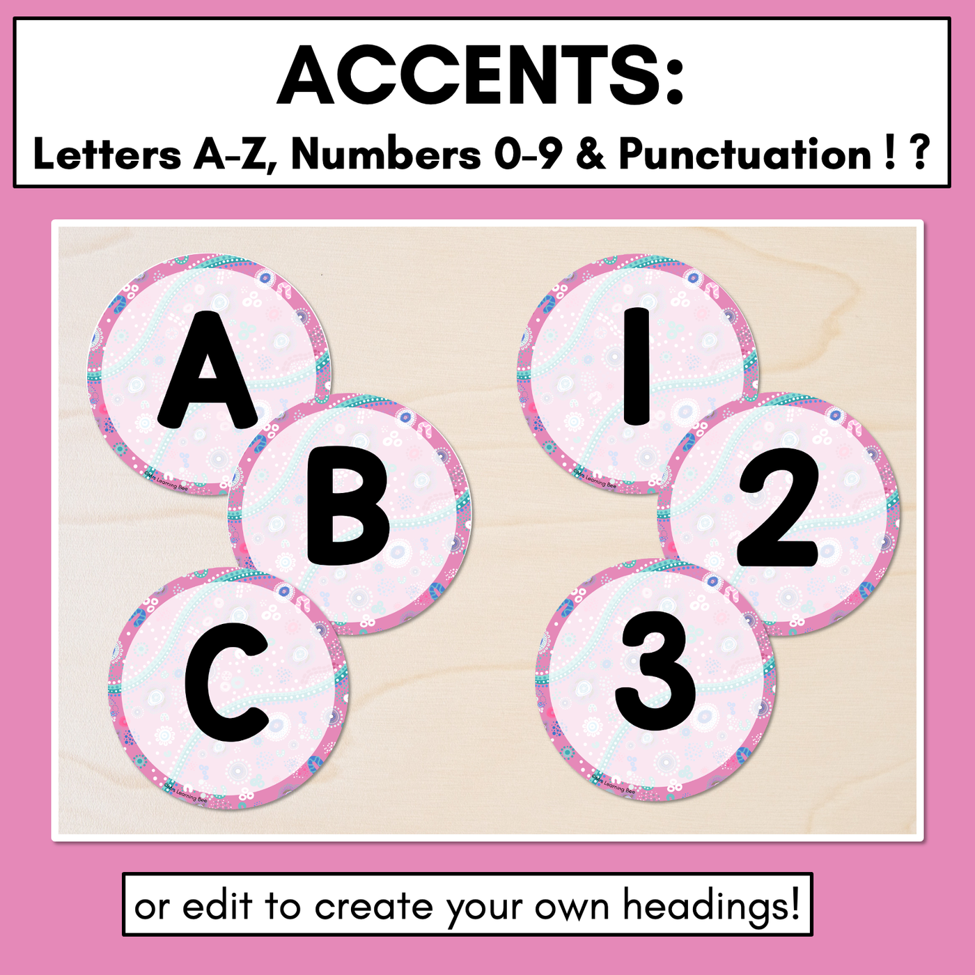 Alphabet & Numbers Editable Bunting & Accents - Muthi Tidda - Embrace Her Power