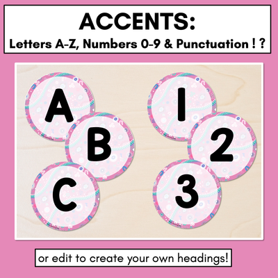 Alphabet & Numbers Editable Bunting & Accents - Muthi Tidda - Embrace Her Power