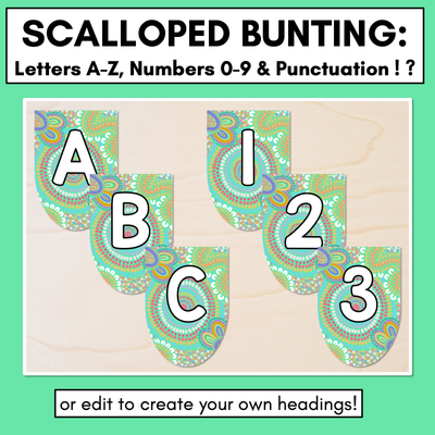 Alphabet & Numbers Editable Bunting & Accents - Muthi Tidda - A Calming Force