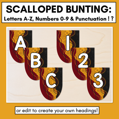 Alphabet & Numbers Editable Bunting & Accents - Muthi Tidda - Be Proud, Be You