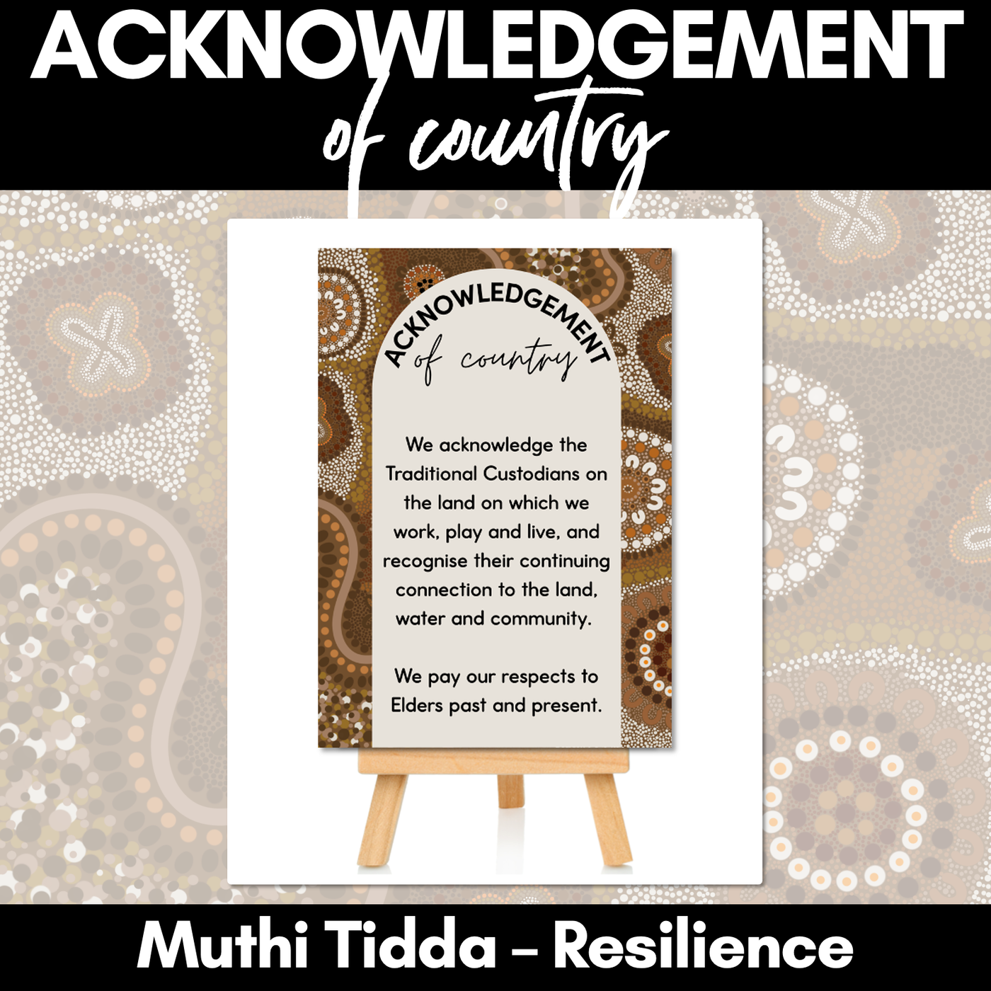 Acknowledgement of Country Posters - Muthi Tidda - Resilience