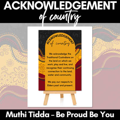 Acknowledgement of Country Posters - Muthi Tidda - Be Proud, Be You