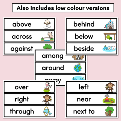 Positional Language - Animal Prepositions - Neutral