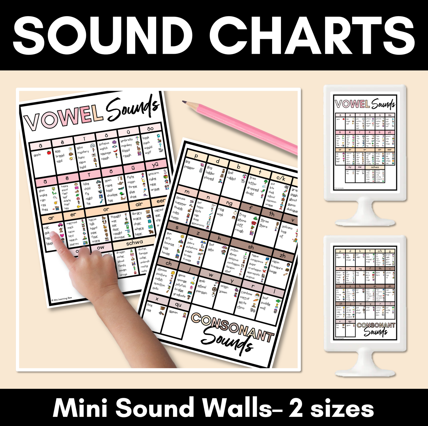 Phonics Sound Charts - Mini Sound Wall - NEUTRAL