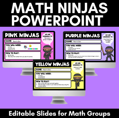 Ninja Maths Group Slides - Editable PowerPoint for Maths Group Games - Instructions, Equipment & LISC